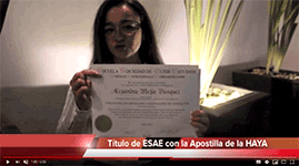 Dr. Alexandra Mejía Vásquez - Titre SAEJEE avec l'apostille de LA HAYE